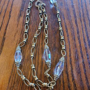 Gold and clear crystal necklace